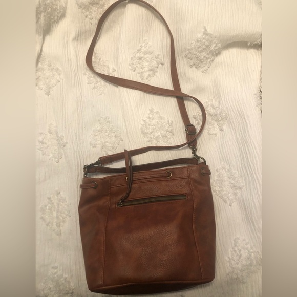 Crossbody Leather Tote Bag Purse - Picture 2 of 5